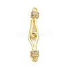 Rack Plating Brass Micro Pave Clear Cubic Zirconia Hook Clasps KK-F876-16G-1