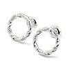 304 Stainless Steel Hollow Ring Stud Earrings for Woman EJEW-N907-003S-1