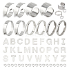  DIY Initial Letter Alphabet Charm Ring Making Kit STAS-NB0001-86-1