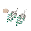 Glass Teardrop Tassel Chandelier Earrings EJEW-TA00184-01-3