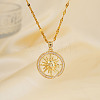 Elegant and Stylish Sun Brass Cubic Zirconia Pendant Necklaces for Women HW8743-1-2