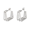 202 Stainless Steel Stud Earrings EJEW-A041-01P-1