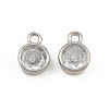 Brass Pave Clear Cubic Zirconia Charms CU-CBAD306-24A-P-1