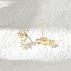 Brass Clear Cubic Zirconia Stud Earrings EJEW-Q014-31G-2