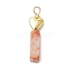 Natural Crazy Lace Agate/Map Stone/Flower Amazonite/Wood Lace Stone Rectangle Pendants PALLOY-JF02973-3