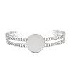 304 Stainless Steel Blank Cuff Bangle Bases with Flat Round Tray SA-CBA82C8-05B-P-2