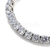 Brass Pave Clear Cubic Zirconia Flat Round Box Chain Slider Bracelets BJEW-B094-12B-P-2