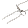 Bowknot 304 Stainless Steel Snake Chain Pendant Necklaces for Women NJEW-G151-01P-1