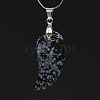 Natural Snowflake Obsidian Pendants WI-PW0001-085R-1