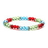 Fashionable Faceted Rondelle Glass Beads Stretch Bracelets for Women Girls Gift TQ6391-2-1