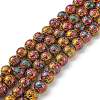 Electroplated Natural Lava Rock Beads Strands LS-G-S352-30D-07-3