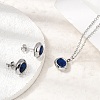 304 Stainless Steel & Cubic Zirconia Stud Earrings & Pendant Necklaces & Link Bracelets Sets SA-CBADCF0-02P-2