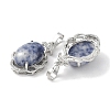 Natural Blue Spot Jasper Oval Pendants G-NH0025-15P-05-2