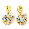 Brass Micro Pave Cubic Zirconia Pendents KK-M247-18G-2