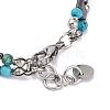 Synthetic Turquoise Beaded Bracelets BJEW-P339-03P-03-3