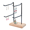 2-Tier 2-Row Wood Jewelry Display Stands EDIS-WH0016-008B-1