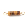 Natural Tiger Eye Connector Charms PALLOY-JF01565-03-3