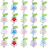 50Pcs Glass Flower Pendants FIND-SC0020-56-1