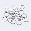 Anti-Tarnish Rhodium Plated 925 Sterling Silver Round Rings STER-F036-03P-0.8x5-1