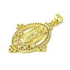 Brass Micro Pave Clear Cubic Zirconia Pendants KK-H472-39G-2