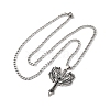 304 Stainless Steel Double Dragon Cross Sword Pendant Twisted Chain Necklaces for Men NJEW-S440-02AS-2