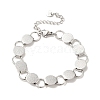 Non-Tarnish 304 Stainless Steel Flat Round Link Chain Bracelet BJEW-Q776-02B-01-1