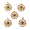 Brass Micro Pave Cubic Zirconia Pendants ZIRC-P092-039G-RS-1