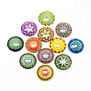 Printed Glass Flat Back Cabochons GGLA-Q054-25mm-B10-1