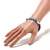 Synthetic Black Stone & Handmade Polymer Clay Heishi Beads Stretch Bracelet BJEW-JB07509-2