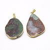 Plated Natural Chrysoprase Pendants G-R435-45-2