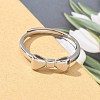 925 Sterling Silver Bowknot Adjustable Rings for Women RJEW-R008-02S-02-3