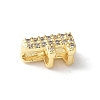 Brass Micro Pave Clear Cubic Zirconia Initial Multi-strand Links KK-S520-01G-06-2