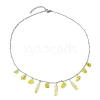 3Pcs 3 Styles Natural Rose Quartz & Natural Olive Jade & Natural Aquamarine Chip Bib Pendant Necklaces NJEW-TA00167-5