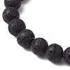 Natural Lava Rock Stretch Bracelets BJEW-JB11095-03-4