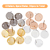 SUPERFINDINGS 24Pcs 4 Colors 201 Stainless Steel Stud Earring Findings STAS-FH0001-78-3