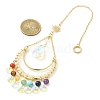 Chakra Gemstone & Brass Moon Pendant Decorations HJEW-TA00074-3