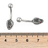 Snake Head 316 Surgical Stainless Steel Cubic Zirconia Belly Button Rings/Earrings EJEW-G416-16AS-01-5