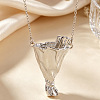 Alloy Bouquet Pendant Necklaces for Dried Flower WGF058D-01-4