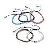 Natural & Synthetic Gemstone Braided Beaded Bracelets BJEW-JB04215-1