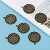 Tibetan Style Alloy Pendant Cabochon Settings X-TIBE-T003-08AB-NR-4
