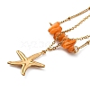 Dyed Natural Shell Chips Charms Anklet AJEW-G049-01G-4