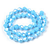 Opaque Solid Color Electroplate Glass Beads Strands EGLA-A039-P6mm-B12-3