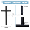 Rubber Wood Cross Wall Decoration AJEW-WH0083-31-2