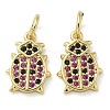 Rack Plating Brass Cubic Zirconia Pendants KK-K392-01G-1