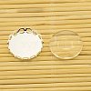 Brass Cabochon Settings and Flat Round Transparent Clear Glass Cabochons KK-X0003-S-RS-4