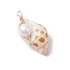 3Pcs Natural Shell Pendants PALLOY-JF03226-01-4