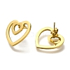 Ion Plating(IP) 304 Stainless Steel Heart Stud Earrings EJEW-C118-03A-2