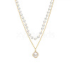 Alloy & Plastic Imitation Pearl Double Layer Necklaces WG1127D-01-4