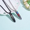 304 Stainless Steel Bullet Shape with Flag Pattern Urn Ashes Necklace JN1069A-2
