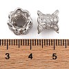 Rhodium Plated 925 Sterling Silver Micro Pave Clear Cubic Zirconia Beads STER-P061-03B-P-2